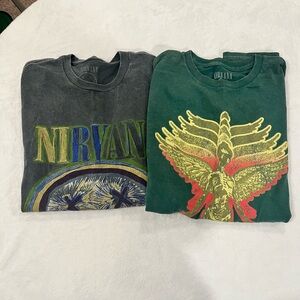 Nirvana Graphic Tee Bundle - In Utero Angel & Van Gogh Smiley - Size M